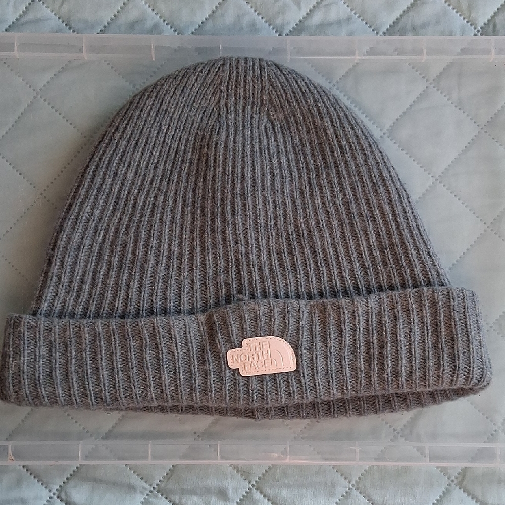 The North Face Grayish/Blue Knit Beanie One Size